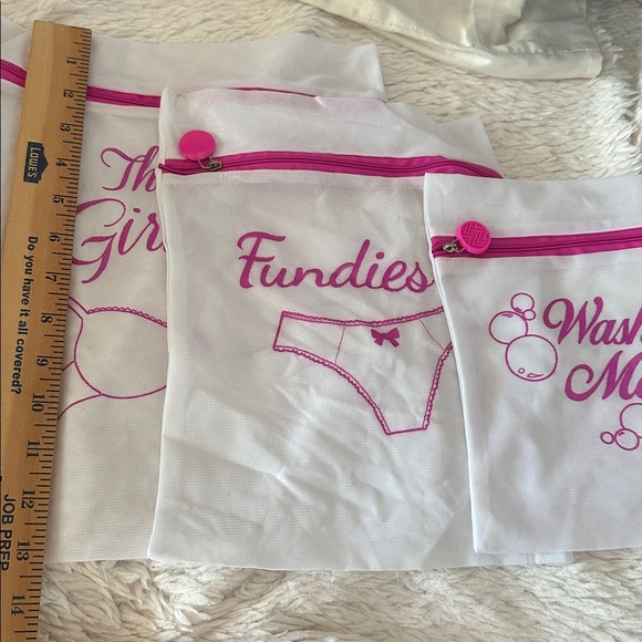 White and Pink 3-Piece Travel Bag Set - Picture 3 of 12